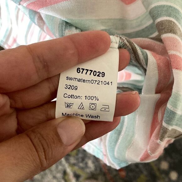 Candy Stripe Summer Mini Dress size Large - Picture 4 of 6